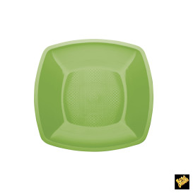 Assiette Plastique Réutilisable Plate Vert citron  PP 180mm (300 Utés)
