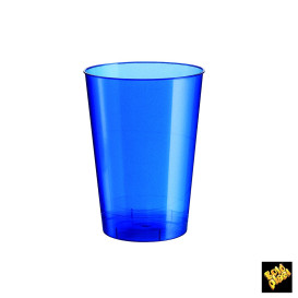 Verre Plastique Moon Bleu Pearl PS 230ml (50 Unités)