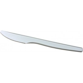 Couteau Biodégradable CPLA Blanc 160mm en boîte (50 Utés)