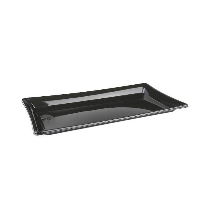 Plateau Plastique Rectangulaire Noir 12x22cm (50 Unités) Plateau Plastique Rectangulaire Noir 12x22cm (50 Unités)