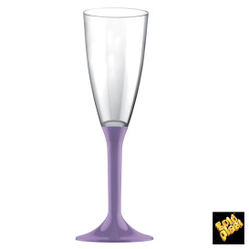 Flûte Champagne Plastique Pied Lilas 120ml 2P (20 Utés)