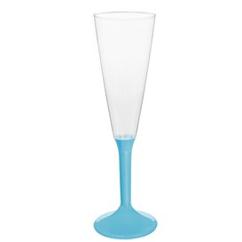 Plastic stam fluitglas Mousserende Wijn turkoois 160ml 2P (20 stuks)