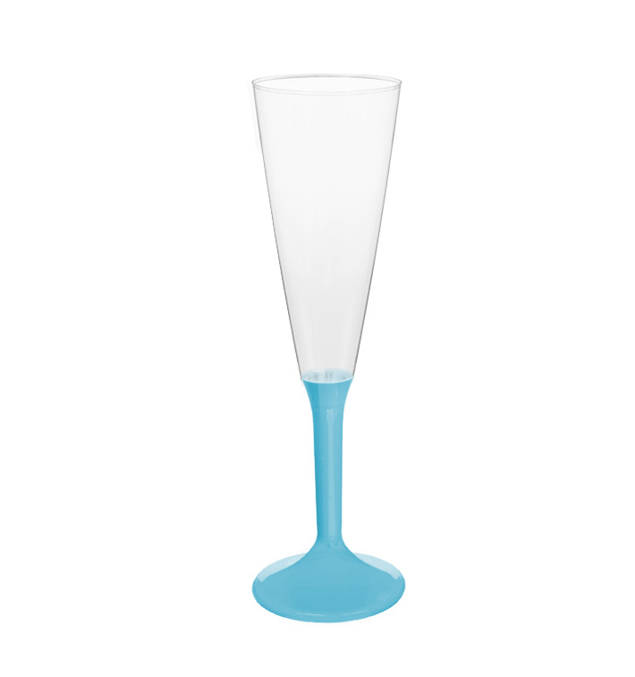 Plastic stam fluitglas Mousserende Wijn turkoois 160ml 2P (20 stuks) Plastic stam fluitglas Mousserende Wijn turkoois 160ml 2P (20 stuks)