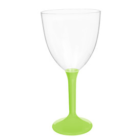 Flûte en Plastique Vin Pied Vert citron 300ml 2P (20 Utés)