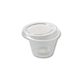 Plastic PP Soufflébeker met Deksel 33ml (100 stuks)