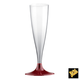 Flûte Champagne Plastique Pied Bordeaux 140ml 2P (400 Utés)