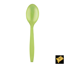 Cuillère Plastique PS Premium Vert Citron 190mm (50 Utés)