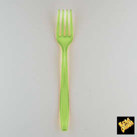 Fourchette Plastique PS Premium Vert Citron 190mm (50 Utés)
