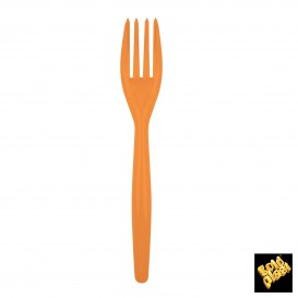 Plastic PS vork "Easy" oranje 18cm (500 stuks)