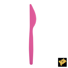 Plastic PS mes "Easy" fuchsia 18,5cm (500 stuks)