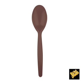 Plastic lepel PS "Easy" bruin 18,5 cm (500 stuks)