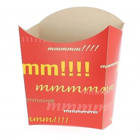 Papieren Container voor frietenmedium maat 8,2x3,5x12,5cm (500 stuks)
