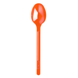 Plastic lepel PS oranje 17,5cm (600 stuks)