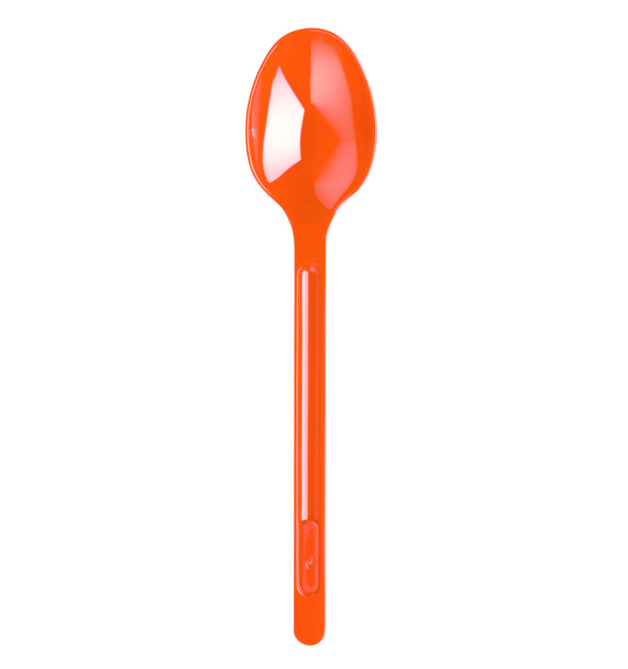Plastic lepel PS oranje 17,5cm (20 stuks) Plastic lepel PS oranje 17,5cm (20 stuks)