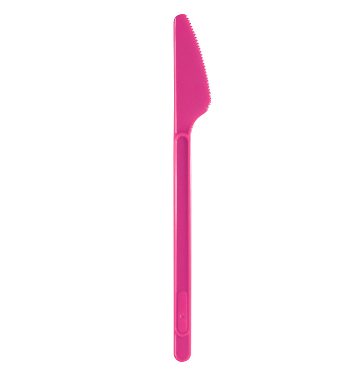 Plastic PS mes fuchsia 17,5cm (600 stuks) Plastic PS mes fuchsia 17,5cm (600 stuks)
