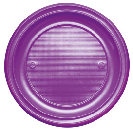 Assiette Plastique Plate Violette PS 220mm (780 Unités)