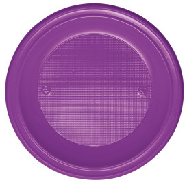 Assiette Plastique Fond Violette PS 220mm (600 Unités)