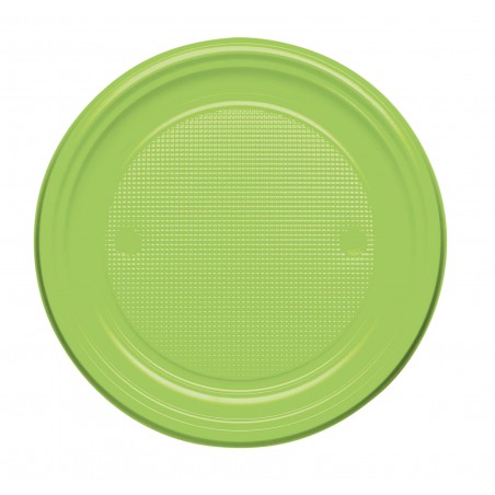 Assiette Plastique PS Plate Vert citron Ø170mm (50 Unités)