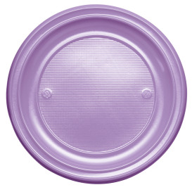 Assiette Plastique Plate Violette PS 220mm (30 Unités)