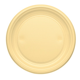 Plastic bord PS Plat crème Ø17 cm (50 stuks) 