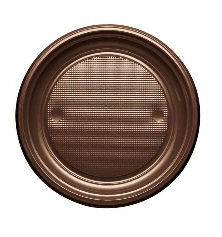 Plastic bord PS Plat chocolade Ø17 cm (50 stuks) Plastic bord PS Plat chocolade Ø17 cm (50 stuks)