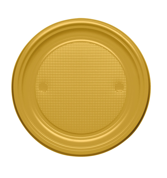 Assiette Plastique Plate Or PS 170mm (50 Unités) Assiette Plastique Plate Or PS 170mm (50 Unités)