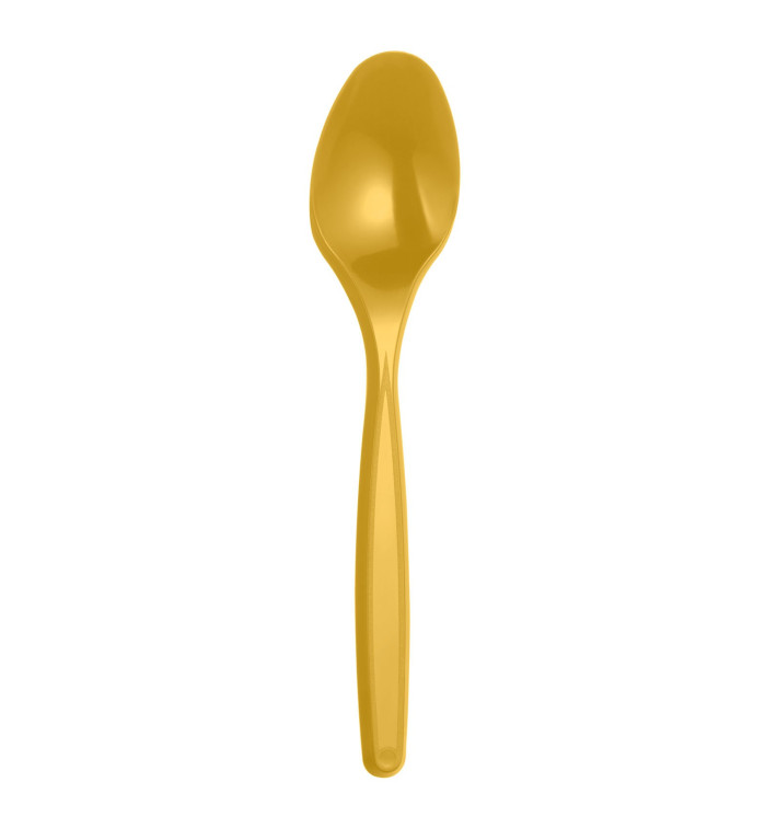 Plastic PS thee lepel goud 12cm (40 stuks) Plastic PS thee lepel goud 12cm (40 stuks)