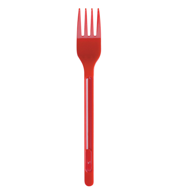 Plastic PS vork rood 16,5cm (20 stuks) Plastic PS vork rood 16,5cm (20 stuks)