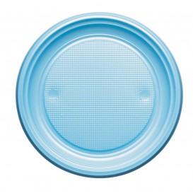 Assiette Plastique Plate Bleu Foncé PS 170mm (50 Unités)