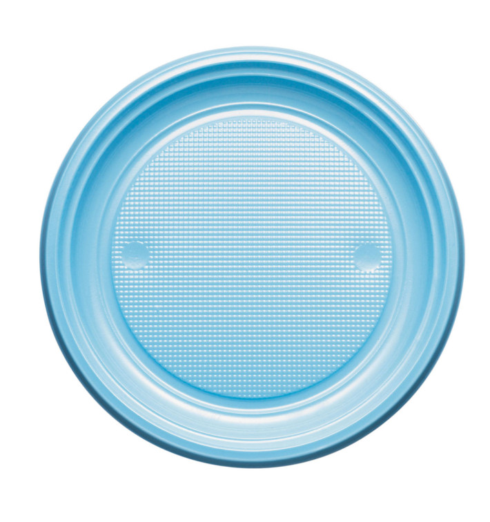 Plastic bord PS Plat lichtblauw Ø17 cm (50 stuks) Plastic bord PS Plat lichtblauw Ø17 cm (50 stuks)