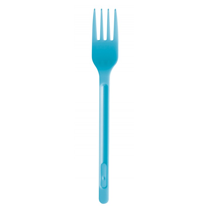 Plastic PS vork turkoois 17,5cm (20 stuks) 
