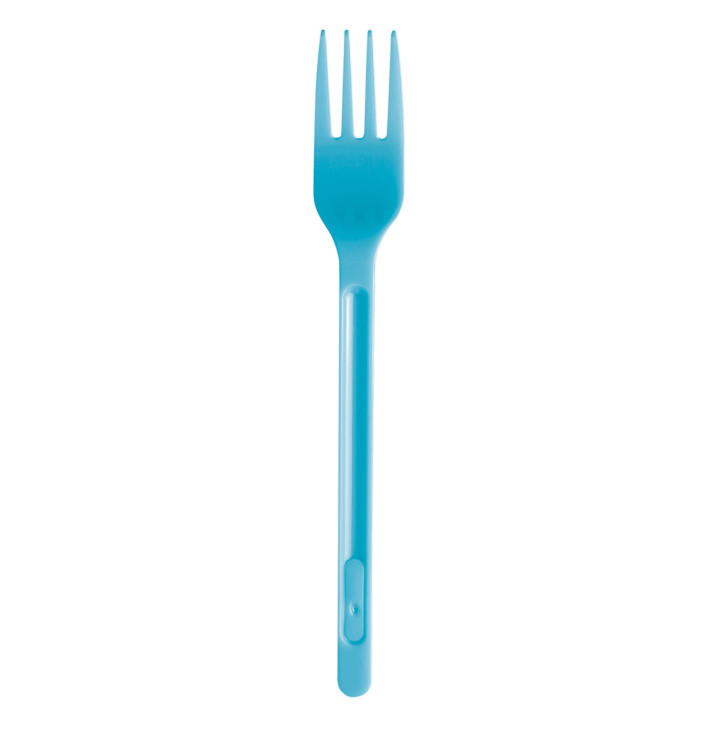 Plastic PS vork turkoois 17,5cm (20 stuks) Plastic PS vork turkoois 17,5cm (20 stuks)