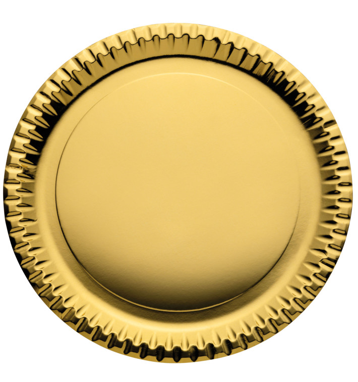 Papieren bord Rond vormig "Party" goud Ø29cm (60 stuks) Papieren bord Rond vormig "Party" goud Ø29cm (60 stuks)