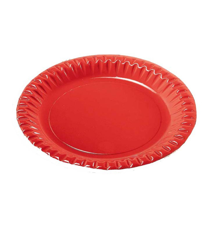 Papieren bord Rond vormig "Party" rood 18cm (10 stuks) Papieren bord Rond vormig "Party" rood 18cm (10 stuks)