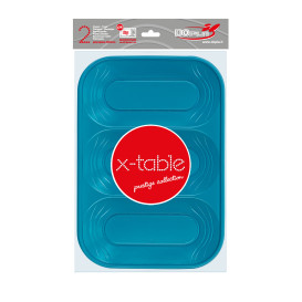 Plateau PP "X-Table" 3C Turquoise 330x230mm (2 Utés)