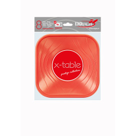 Assiette Plastique PP "X-Table" Orange 180mm (8 Utés)