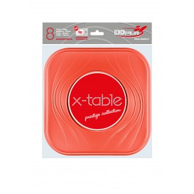 Plastic bord PP "X-Table" Vierkant oranje 23 cm (120 stuks)