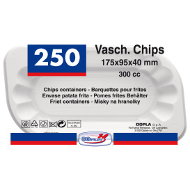 Plateau Plastique PS Blanc 175x95x40mm 300ml (250 Unités)