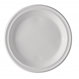 Assiette Plastique PS Plate Blanche 205mm (100 Unités)