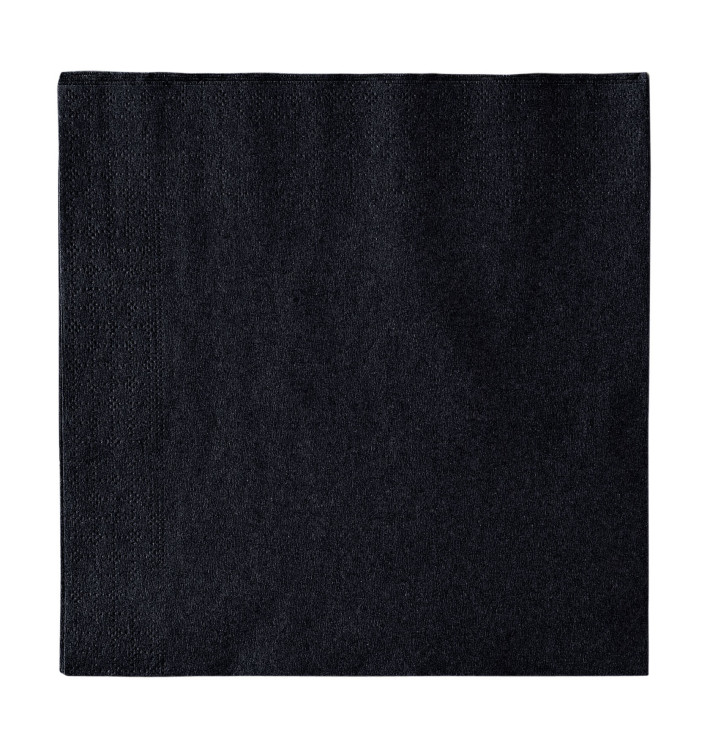 Papieren servet 2 laags zwart 33x33cm (1200 stuks) Papieren servet 2 laags zwart 33x33cm (1200 stuks)