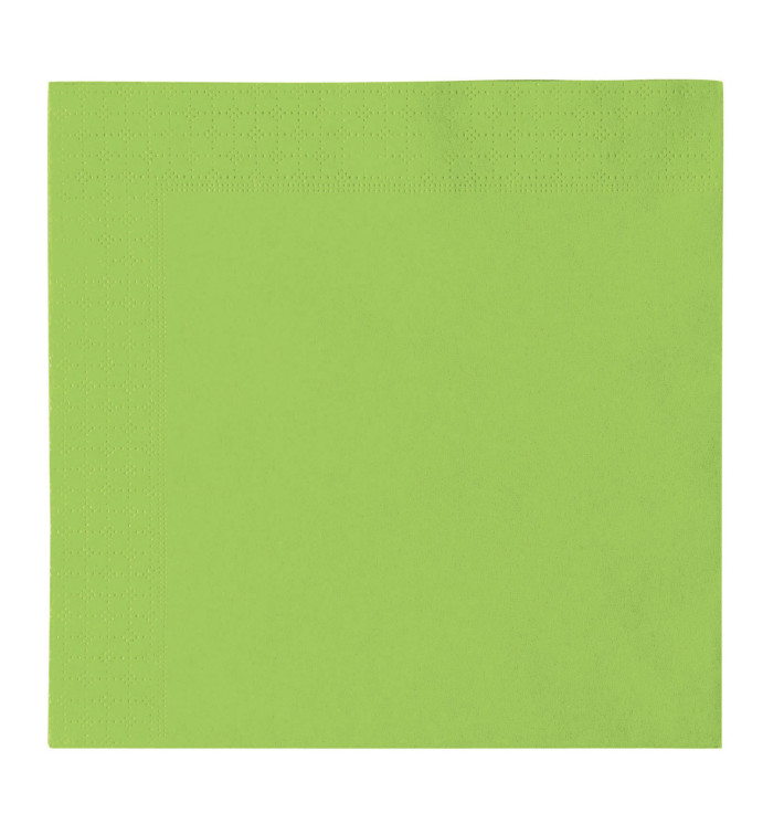 Serviette Papier 2 épaisseurs Vert citron 33x33cm (50 Utés) Serviette Papier 2 épaisseurs Vert citron 33x33cm (50 Utés)