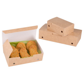 Papieren take-out doos medium maat kraft 1,45x0,90x0,45,m (25 stuks)