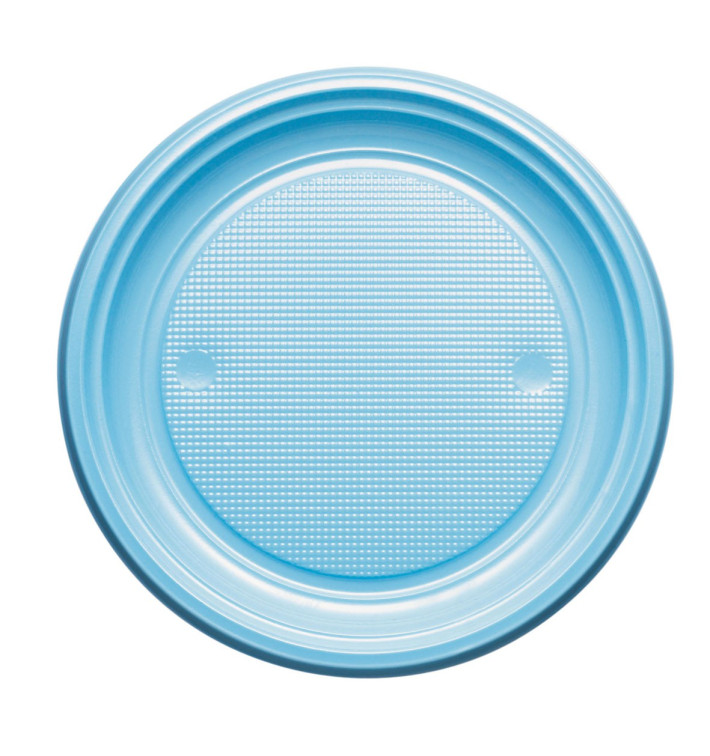 Plastic bord PS Plat lichtblauw Ø22 cm (780 stuks) Plastic bord PS Plat lichtblauw Ø22 cm (780 stuks)