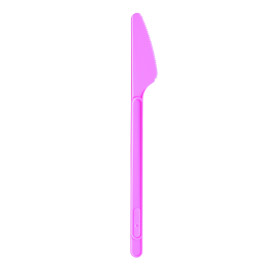 Plastic PS mes roze 17,5cm (20 stuks) 