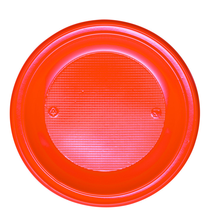 Assiette Plastique PS Creuse Orange Ø220mm (30 Unités)