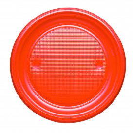 Assiette Plastique PS Plate Orange Ø170mm (50 Unités)