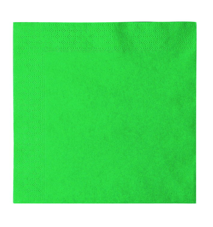 Serviette Papier 2 épaisseurs Vert 33x33cm (1200 Unités)