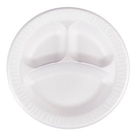 Assiette Thermique FOAM "Quiet Classic" 3 C. Stratifié Blanc Ø260mm (500 Unités)