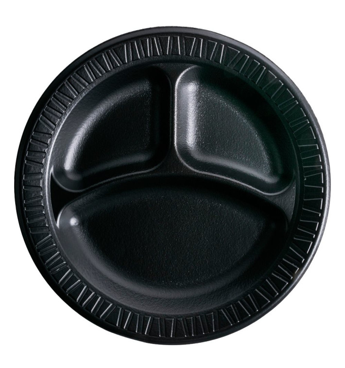 Assiette Thermique FOAM "Quiet Classic" 3 C. Stratifié Noir Ø230mm (500 Utés)