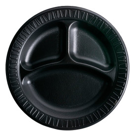 Assiette Thermique FOAM "Quiet Classic" 3 C. Stratifié Noir Ø260mm (125 Unités)